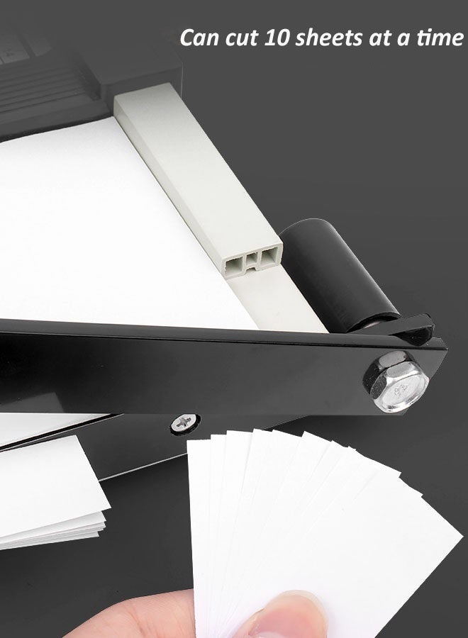 Hanayo A4 Paper Cutter Graduated Paper Trimmer Stable Metal Base Manual Paper Cutter for Photo Coupons Labels Card Cuts Home and Office Use(White/Black) - Image 4